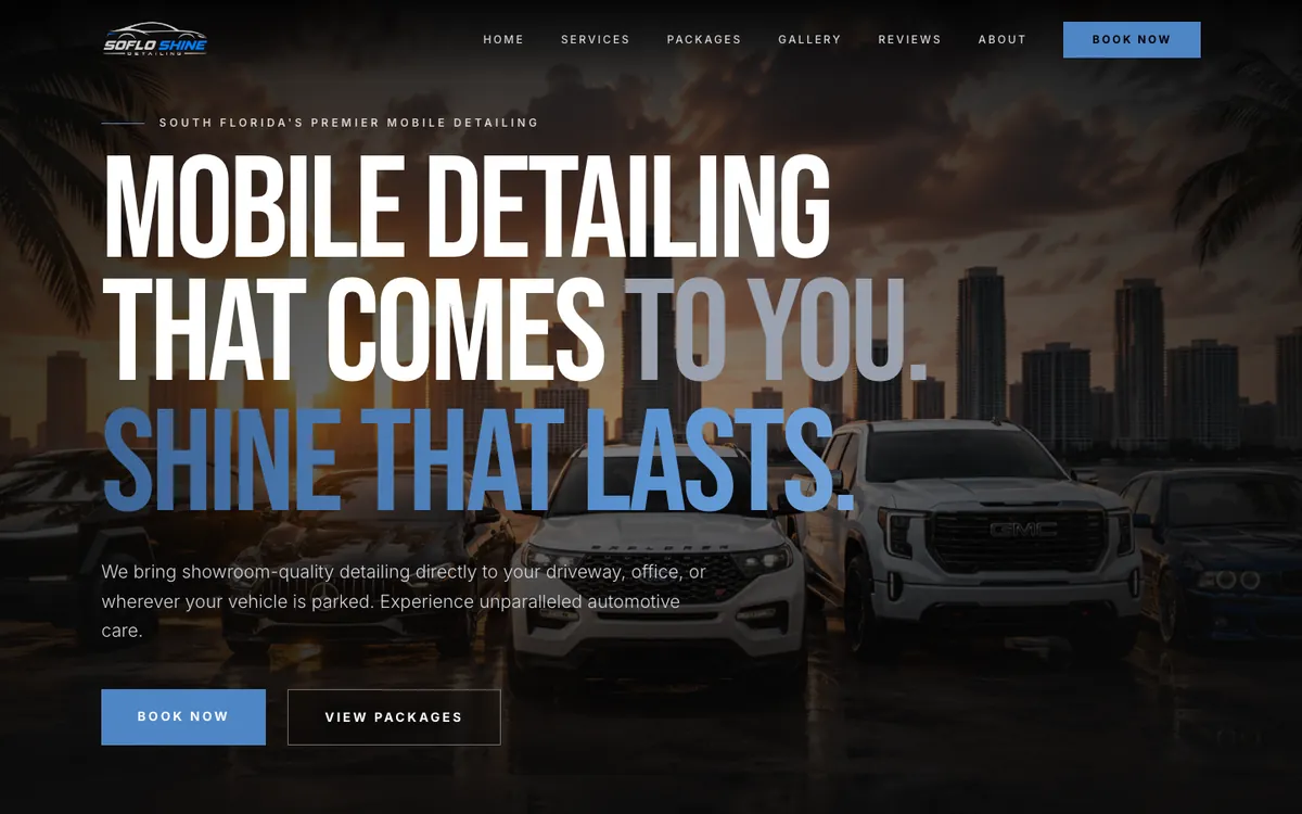 SoFlo Shine Detailing website, built by INNOVAT3