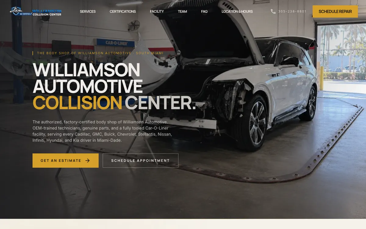 Williamson Collision website, built by INNOVAT3